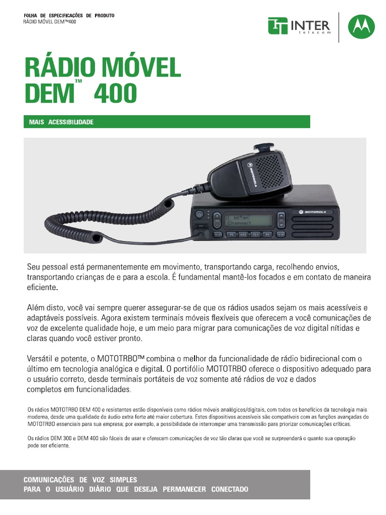 Dem 400 | PDF | Frequência muito alta | Telecomunicações