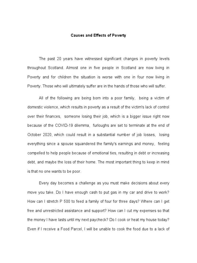 Causes and Effects of Poverty in Scotland | PDF | Poverty | Poverty ...