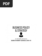 Business Policy & Strategy Notes (2019) (Vi - Sem - BMS - SSCBS - Du)