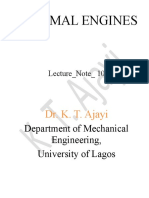 Thermal Engines: Department of Mechanical Engineering, University of Lagos