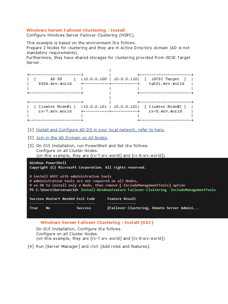 Windows Server Failover Clustering | PDF | Computer Cluster | Active ...