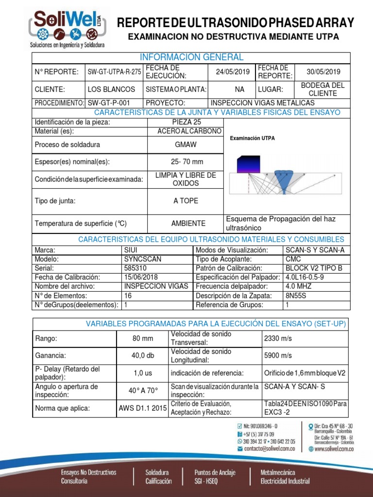 Sw-Gt-Utpa-R-274 Informe Vigas Metalicas Utpa | PDF | Ultrasonido ...