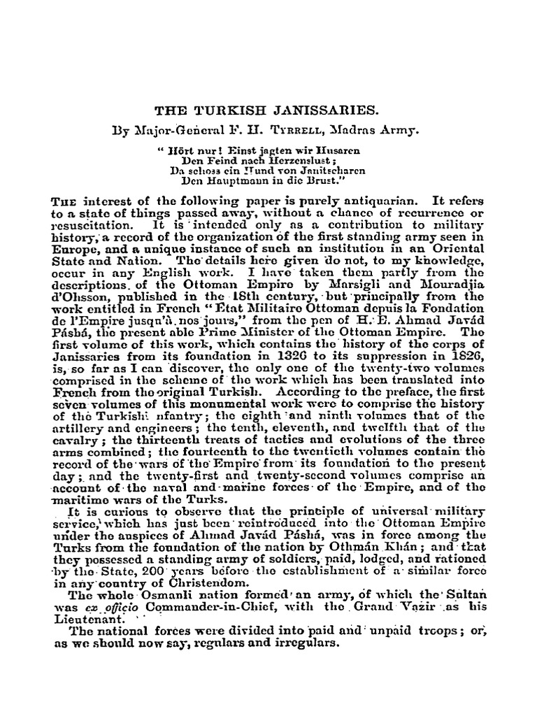 Turkish Janissaries PDF Military Of The Ottoman Empire Military
