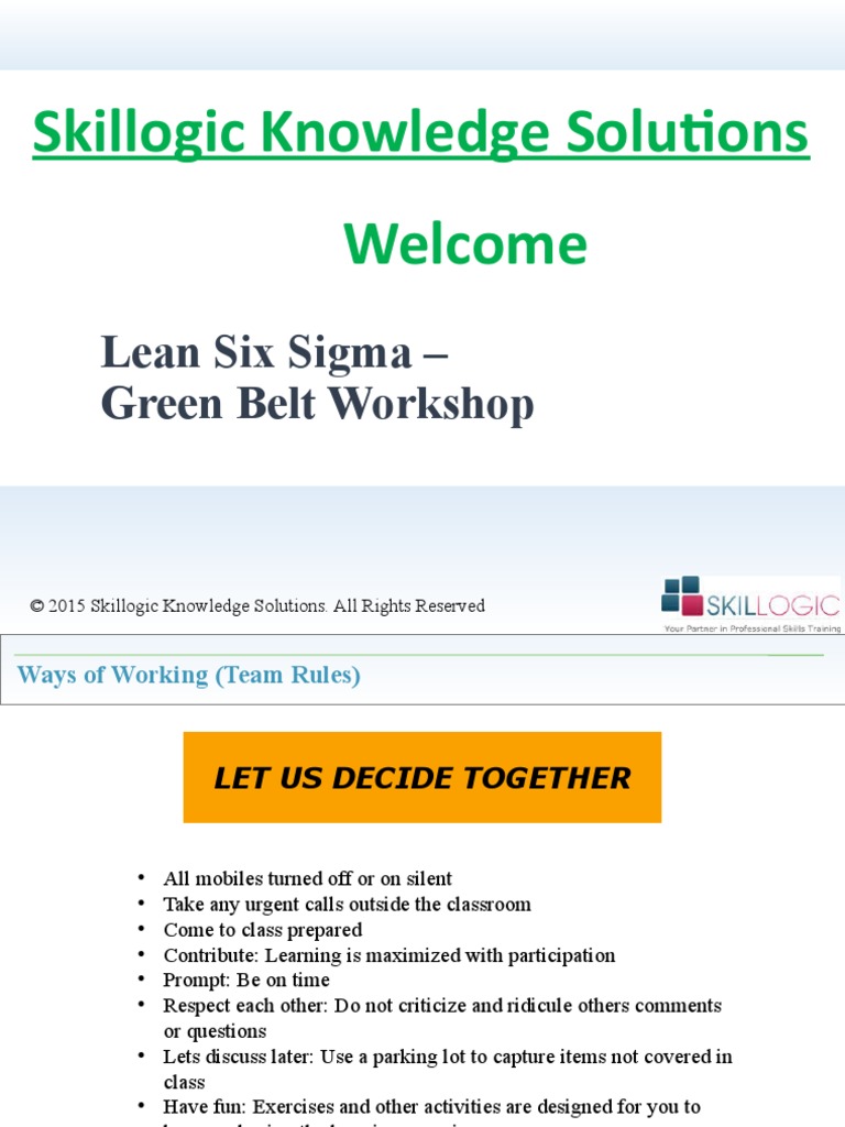 Sixsigma Green Belt Training Part 1 Pdf Six Sigma Customer