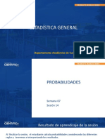 Estadística General Semana 07 Sesión 14 2023-1 Probabilidades