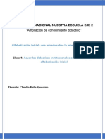 Acuerdos Didácticos en La Enseñanza de La Alfabetización Inicial