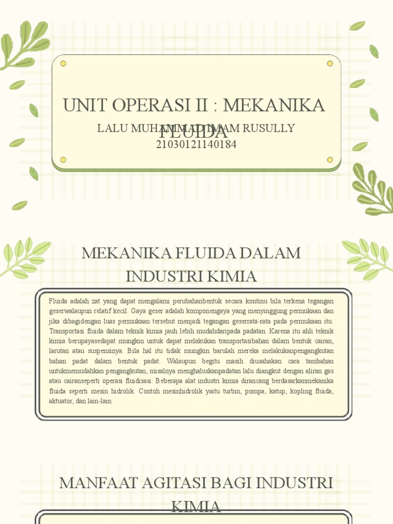 unit operasi ii Mekanika fluida | PDF