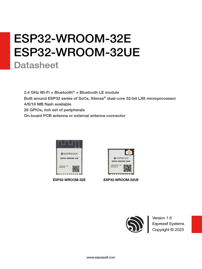 Esp32 Wroom 32e Esp32 Wroom 32ue Datasheet en | PDF | Ieee 802.11 ...