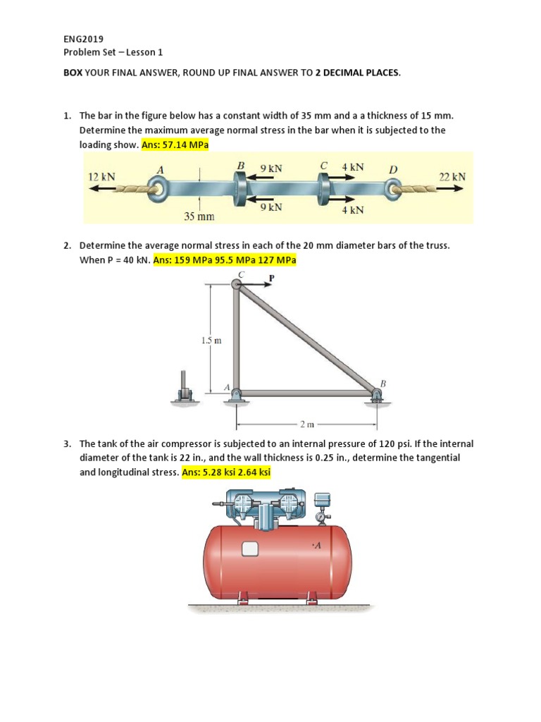 Mechanics Practice Problem Pdf