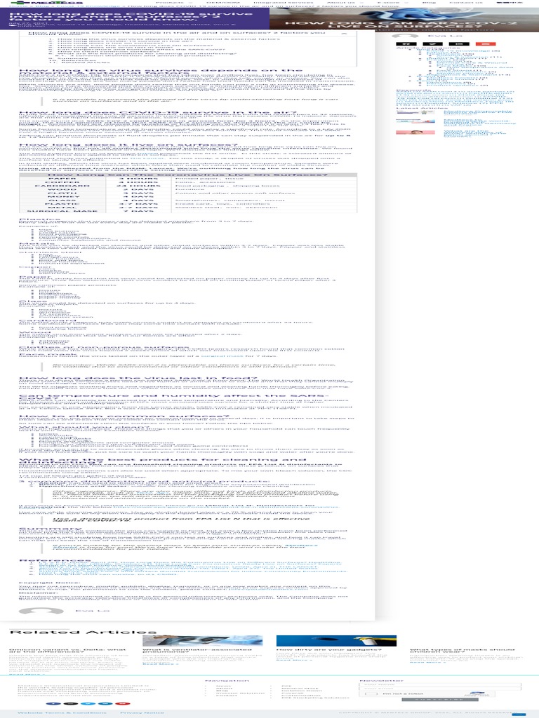 How long does COVID19 survive in the air and on surfaces? 2 factors