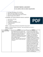 Scientifif Writing Task (Analyze 2 Articles)