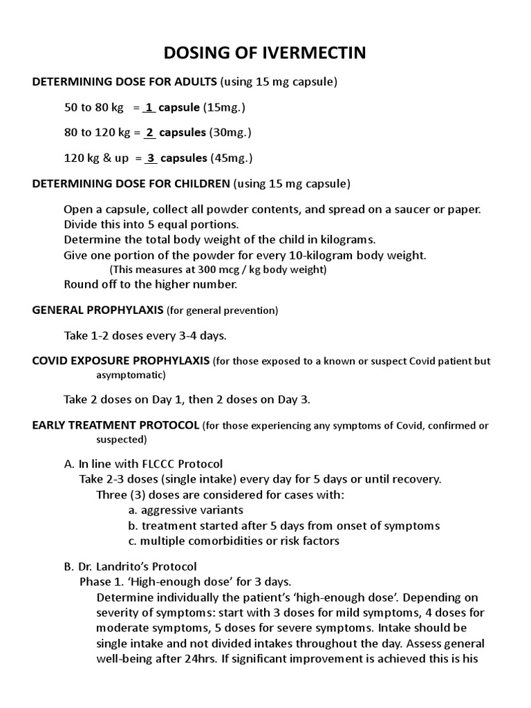 Dosing of Ivermectin & Other Therapeutics PDF Vitamin C Dose (Biochemistry)