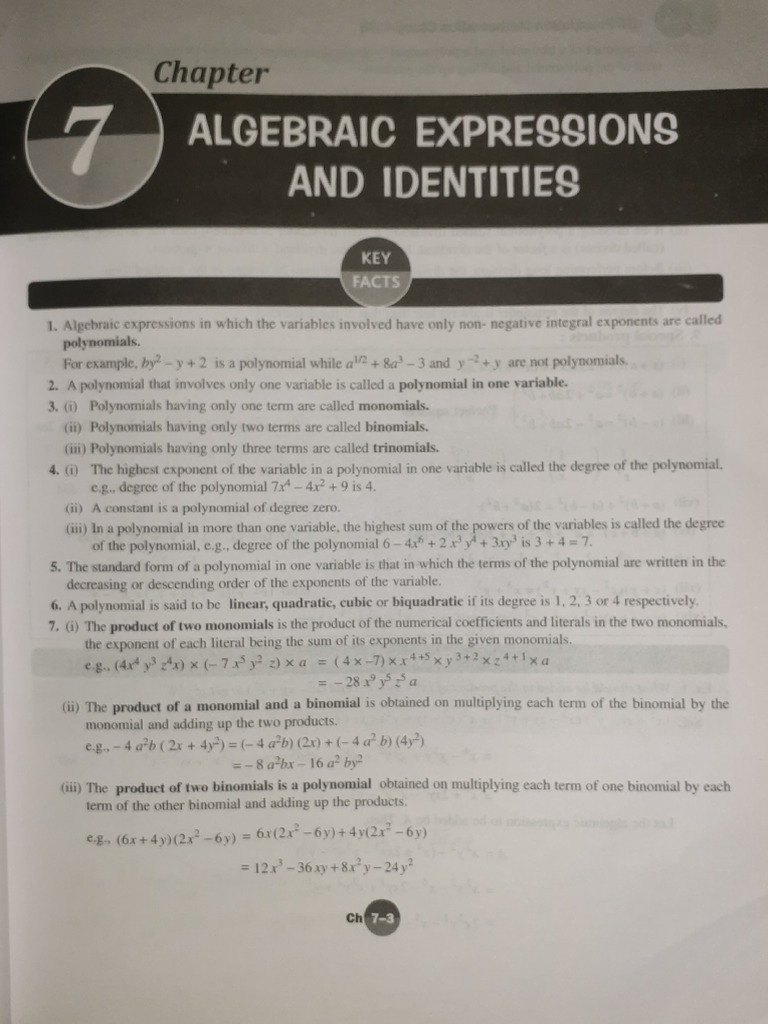 Master Algebra Revision Class 8 PDF