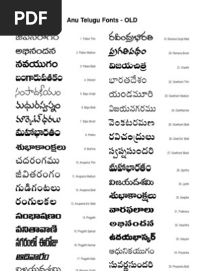 Anu Telugu New Fonts