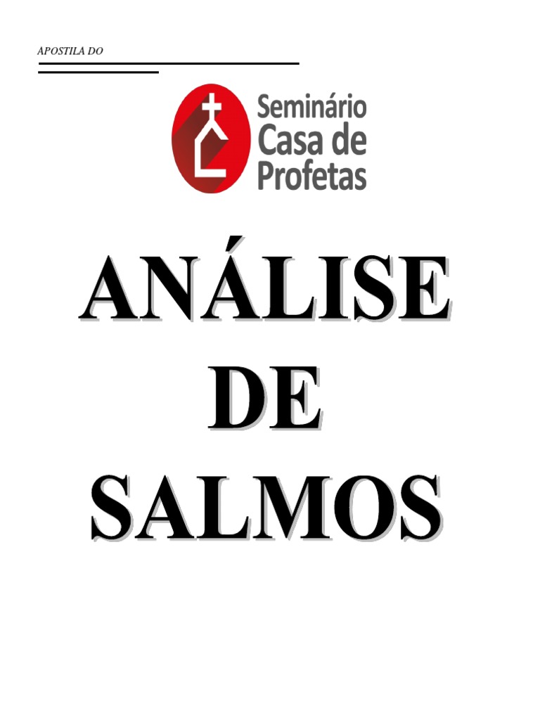 Apostila Analise De Salmos Final Pdf Salmos Oração