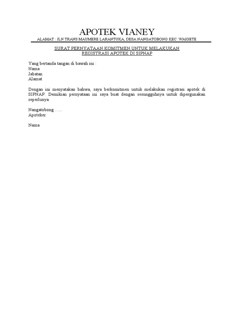 Surat Pernyataan Sipnap | PDF