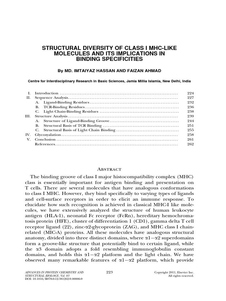 CMH I | PDF | Mhc Class I | Major Histocompatibility Complex
