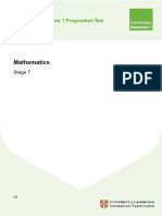 Stage 7 Maths Progression Test | PDF | Elementary Mathematics | Mathematics