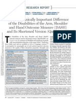 Minimal Clinically Important Difference of The Disabilities of The Arm, Shoulder and Hand Outcome Measure (DASH) and Its Shortened Version (QuickDASH)