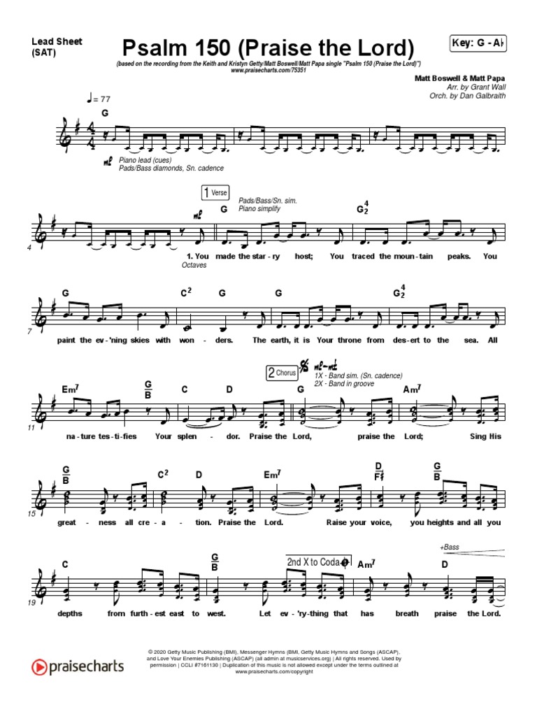 Psalm 150 Praise The Lord Matt Papa Ma Piano Vocal | PDF