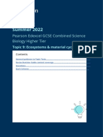 GCSE Combined Sci Biology Higher Tier Topic Test 9