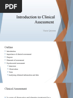 Introduction To Clinical Assessment