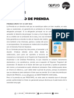 Unidad 12 Contrato de Prenda: Prenda DNTR Tit Ii Cap Xiii