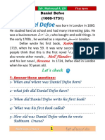 مذكرة اسئلة على كل فصل لقصة Robinson Crusoe في اللغة الإنجليزية-الامتحان التعليمى