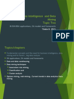 Business Intelligence and Data Mining Topic Two: BI/DM/BDA Applications, DA Models and Frameworks