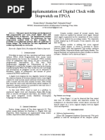 Design and Implementation of Digital Clock With Stopwatch On FPGA