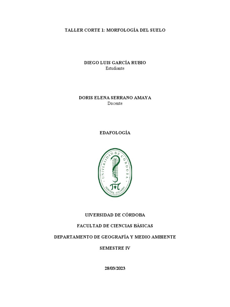 Taller Morfología Del Suelo DLGR | PDF | Suelo | Roca (geología)