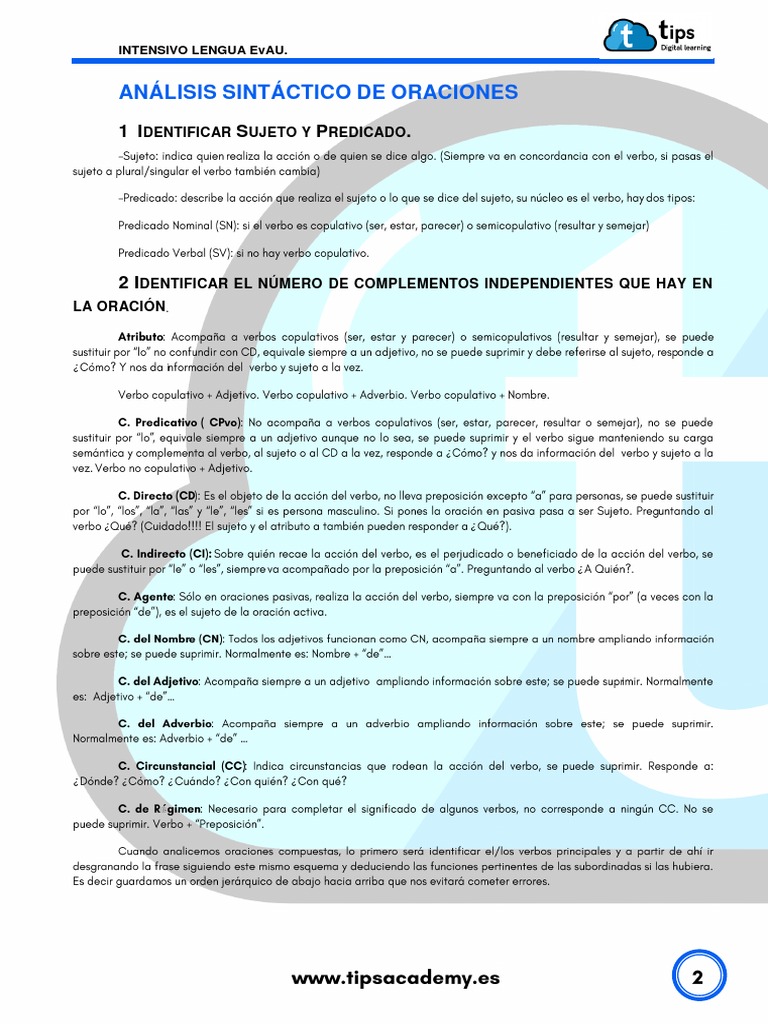 Cuadernillo Lengua Selectividad Pau Evau Pdf Oración Lingüística