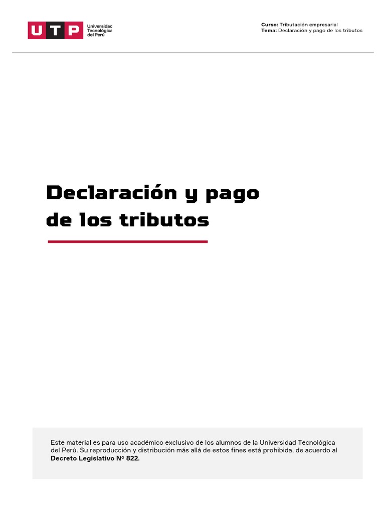 Semana 2 - Manual - Declaración y Pago de Los Tributos | PDF ...