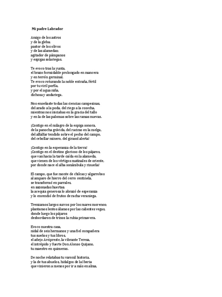 Poema a mi padre Labrador | PDF | Agricultura