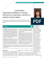 The Legibility of Prescription Medication Labelling in Canada: Moving From Pharmacy-Centred To Patient-Centred Labels