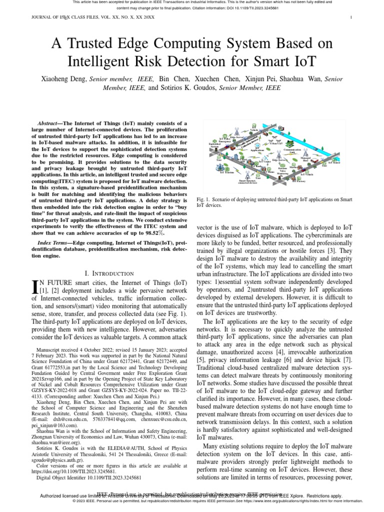 Intelligent Edge Computing for IoT Security | PDF | Internet Of Things ...