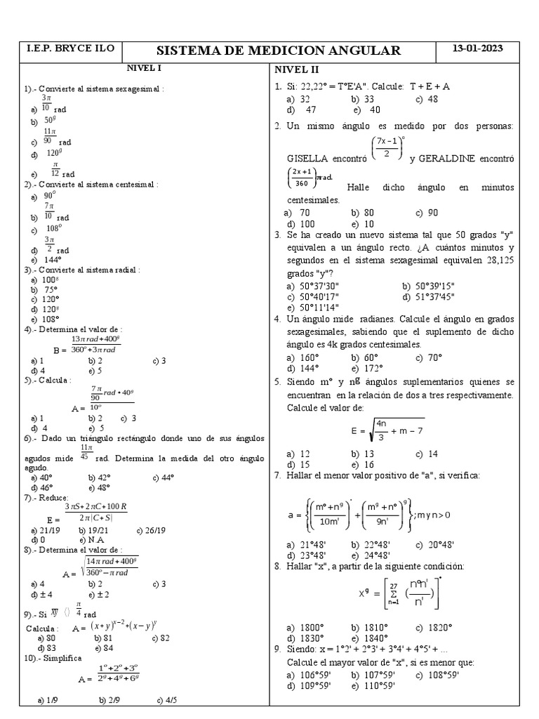 Sistemas de Medicion Angular 13-01-2023 | PDF | Sistema Internacional ...