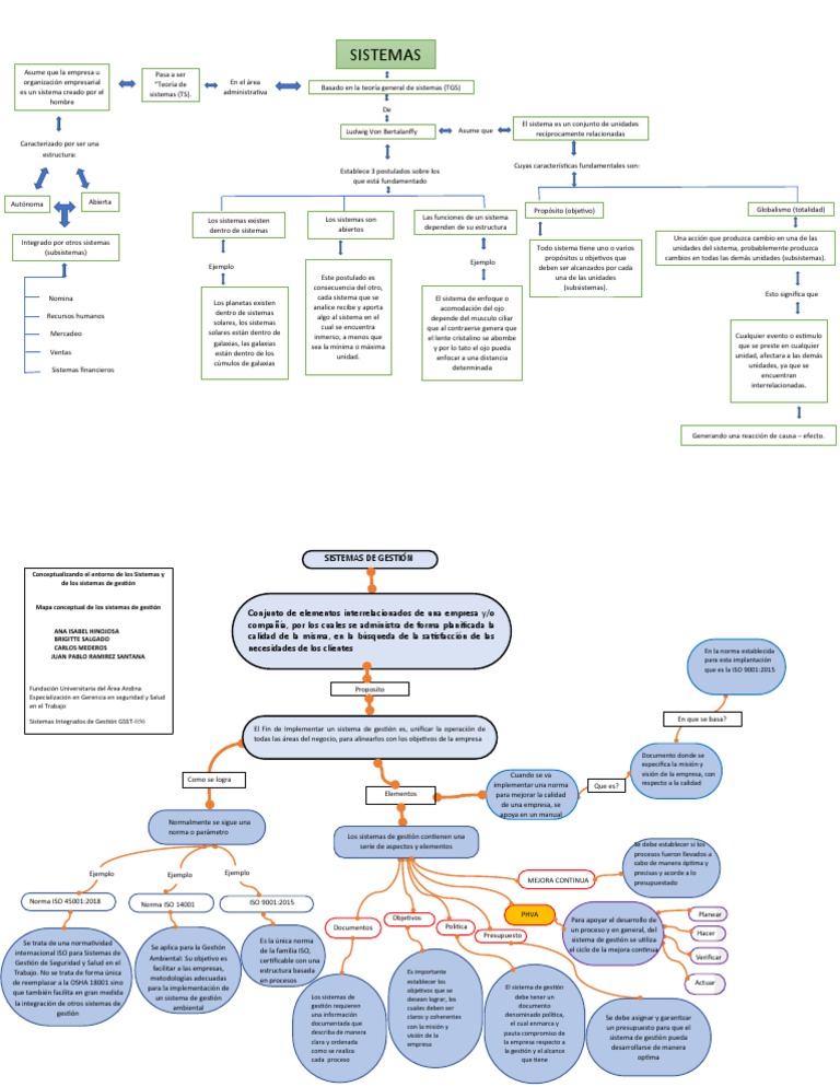 Mapa Conceptual Caracteristicas de Los Sistemas de Gestión - Word | PDF ...