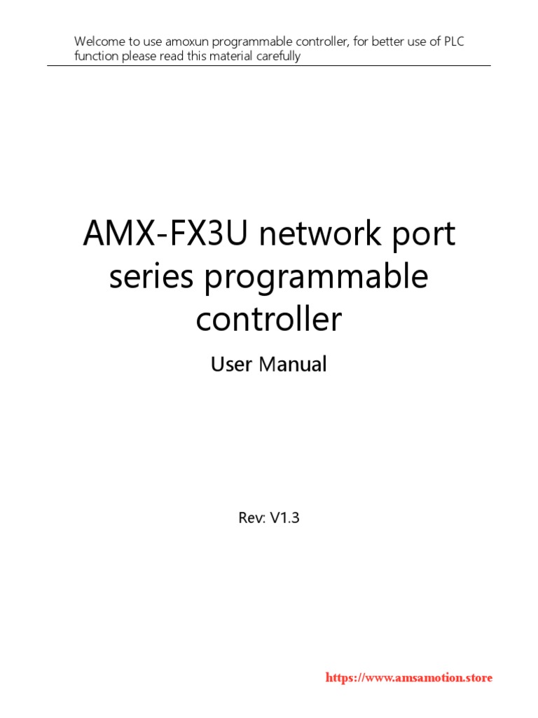 AMX-FX3U PLC User Manual Guide | PDF | Programmable Logic Controller ...