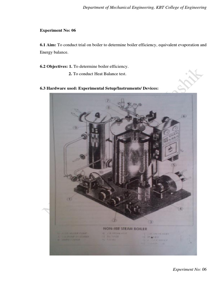 Trial On Boiler To Determine Boiler Efficiency Equivalent Evaporation