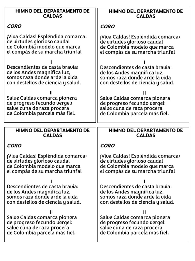 Himno de Caldas PDF