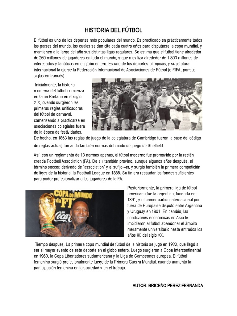 Historia del Fútbol y su Evolución | PDF | Asociación de Futbol | Deportes