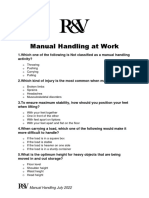 Manual Handling Quiz PDF