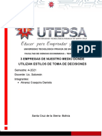 3 Empresas de Nuestro Medio Donde Utilizan Estilos de Toma de Decisiones