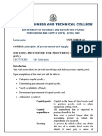 Unit 1.4 - Procedure For Procuring Capital Goods