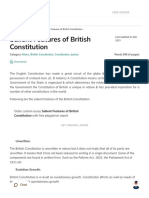 Salient Features of British Constitution Essay Example