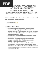 The Disparity Between Rich and Poor Has The Most Significant Impact On Economic Growth of Pakistan