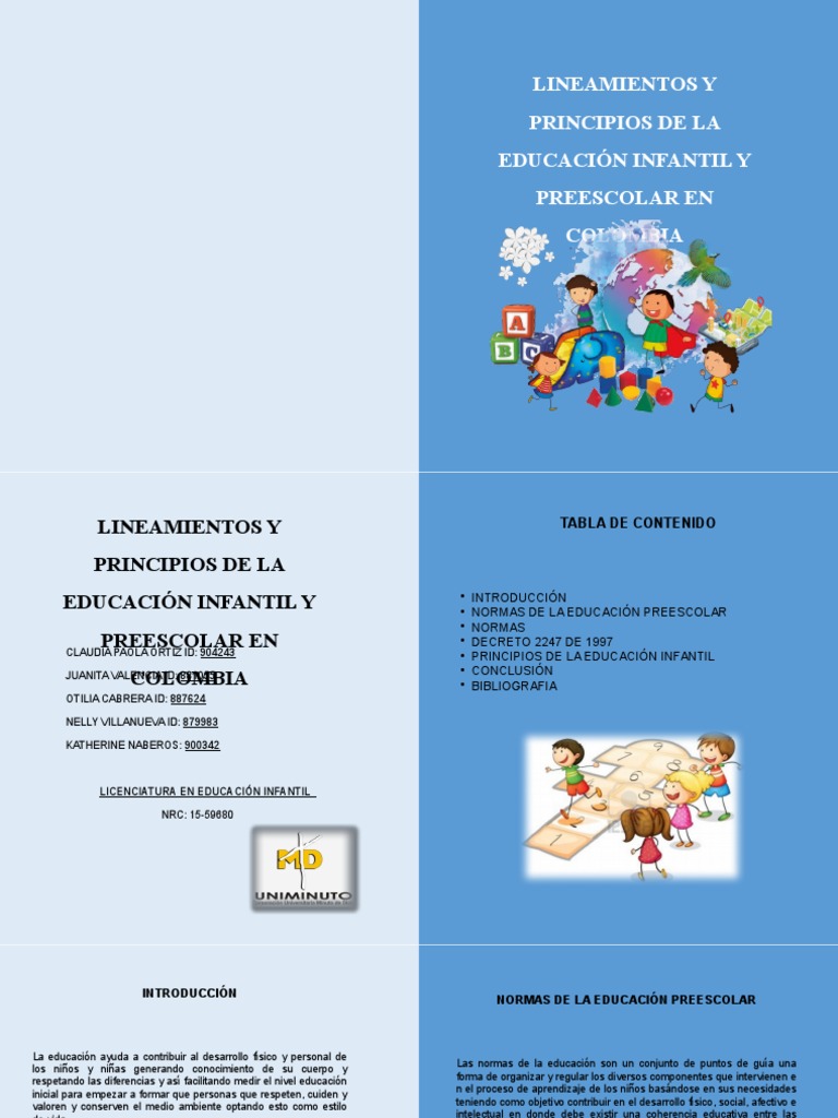 Lineamientos y Principios de La Educación Infantil | PDF | Educación de ...