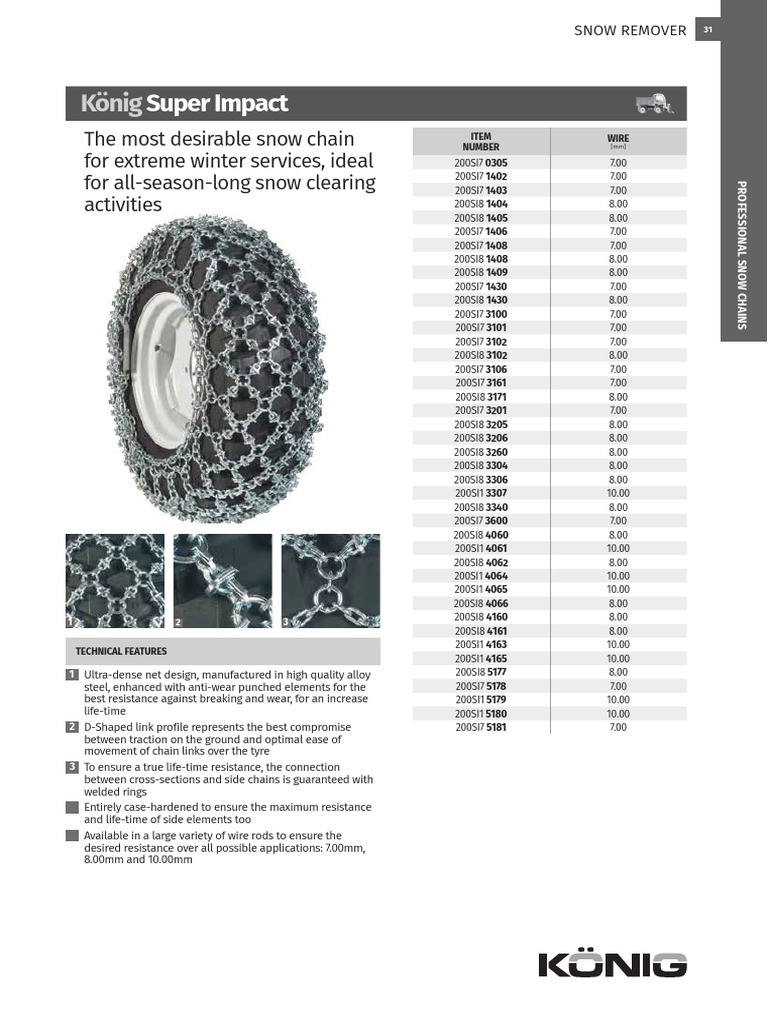 KONIG SNOW CHAINS SUPER IMPACTTractor PDF