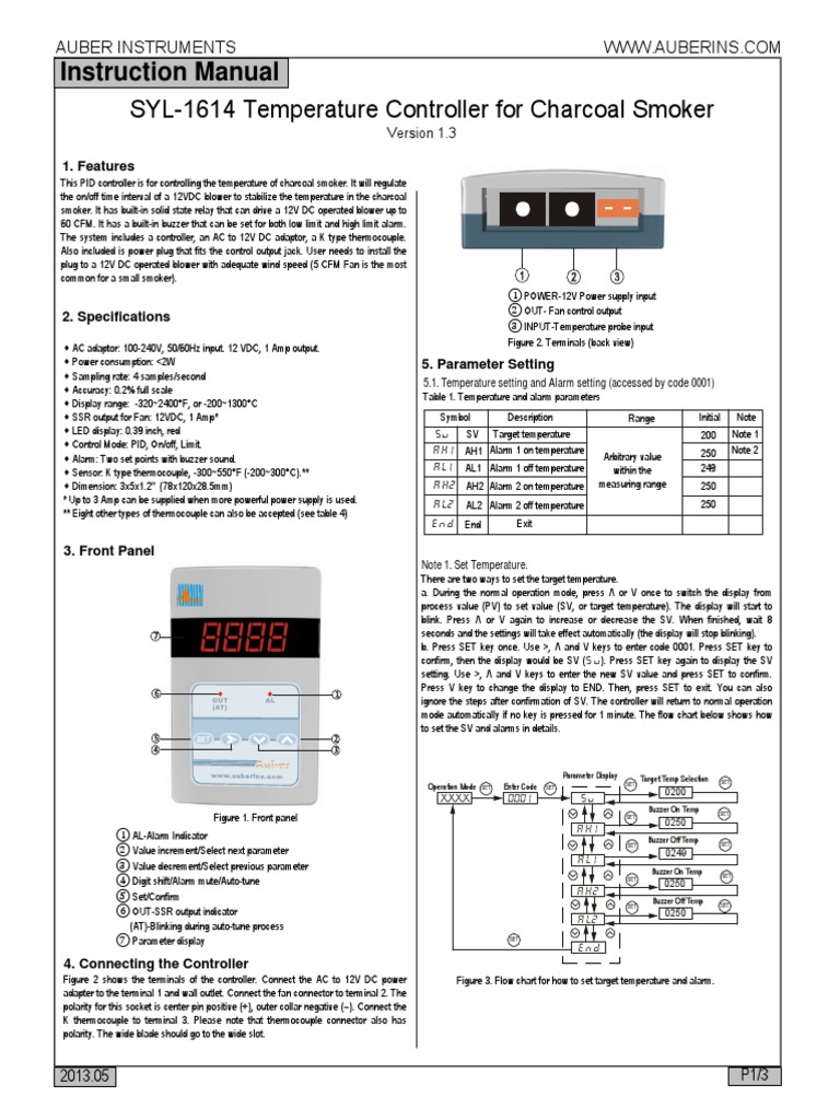 SYL-1614 Temperature Controller Manual | PDF | Thermocouple ...
